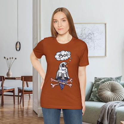 Ghost Lovebird Boo! Hand-Drawn & Hand-Colored Tee