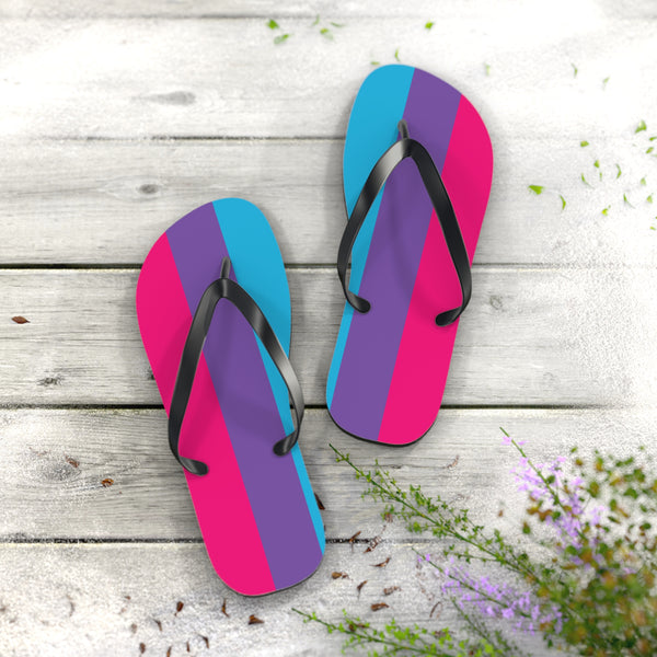 XL Black sole Androgyne Pride Flip Flops