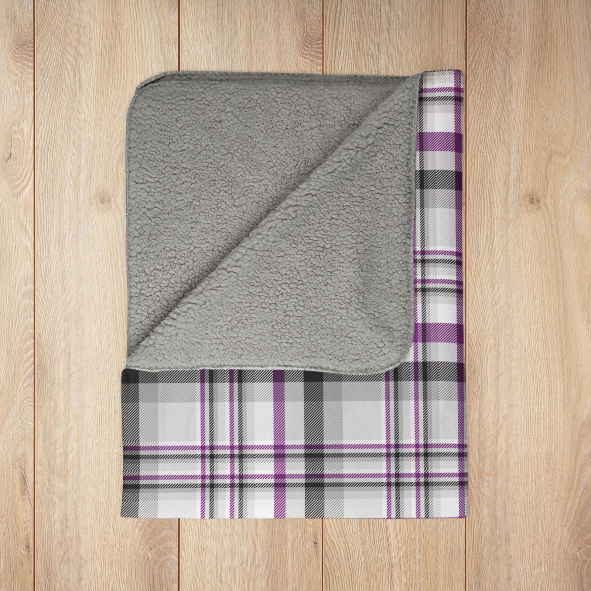 Asexual Pride Plaid Fleece Sherpa Blanket