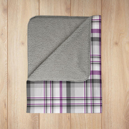 Asexual Pride Plaid Fleece Sherpa Blanket
