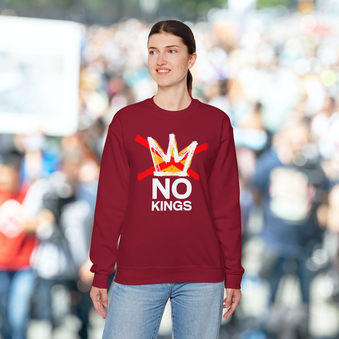 Cardinal Red No Kings Protest Sweatshirt