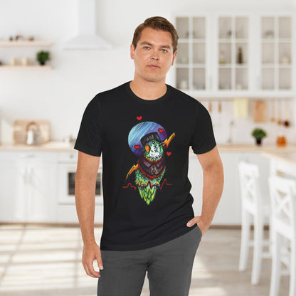 Frankenstein Lovebird, Hand-Drawn & Hand-Colored Tee
