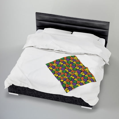 Halloween Skulls Velveteen Plush Blanket
