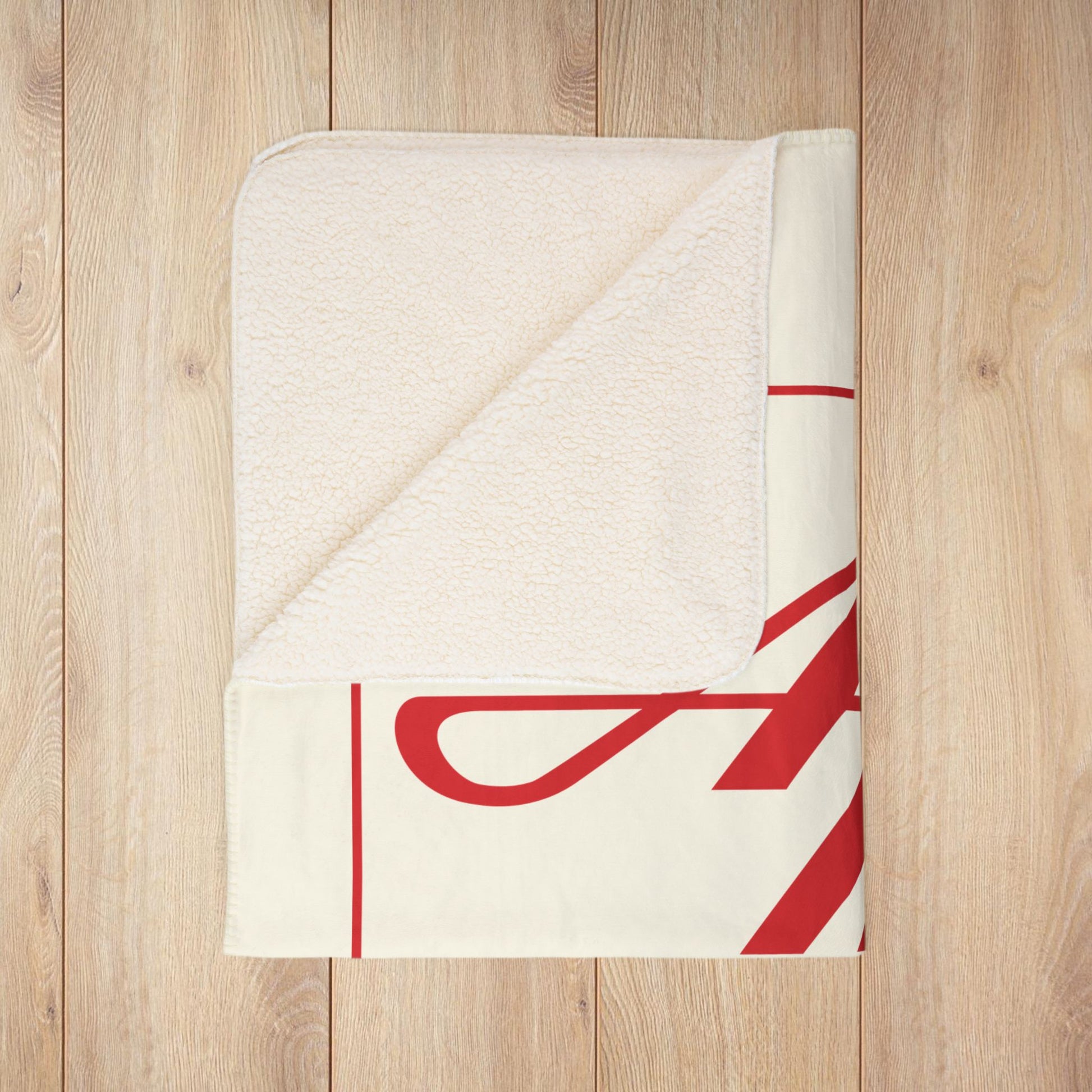 AMC Square Logo Ivory Fleece Sherpa Blanket