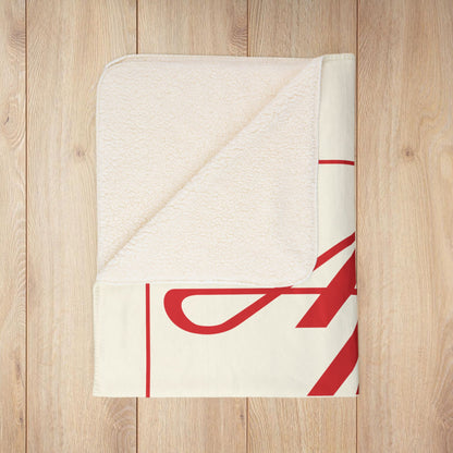 AMC Square Logo Ivory Fleece Sherpa Blanket