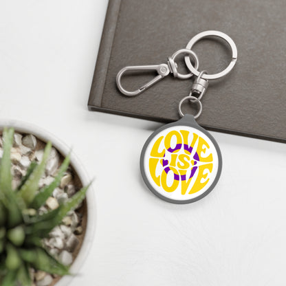 One size Grey Intersex Pride Love is Love Keychain