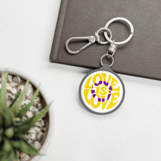 One size Grey Intersex Pride Love is Love Keychain