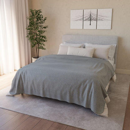 60" × 80" Beige Blueberry & Cream Gingham Fleece Sherpa Blanket