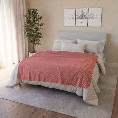 50" × 60" Beige Red & Cream Gingham Fleece Sherpa Blanket