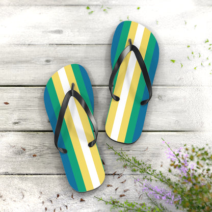XL Black sole Non-Binary Man Pride Flip Flops