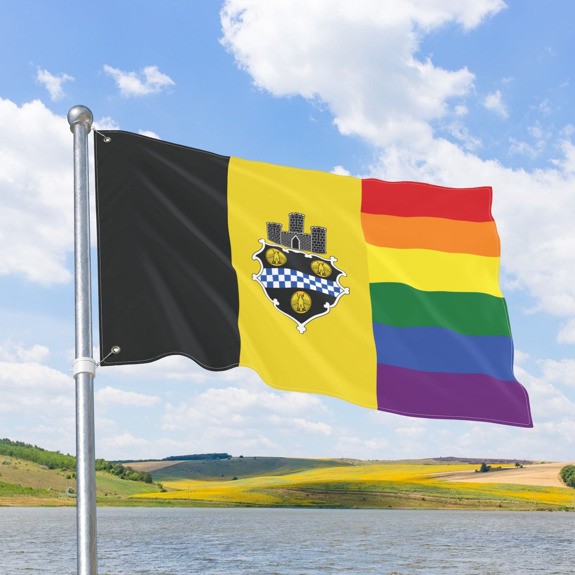 Pittsburgh Pride Flag with Grommets