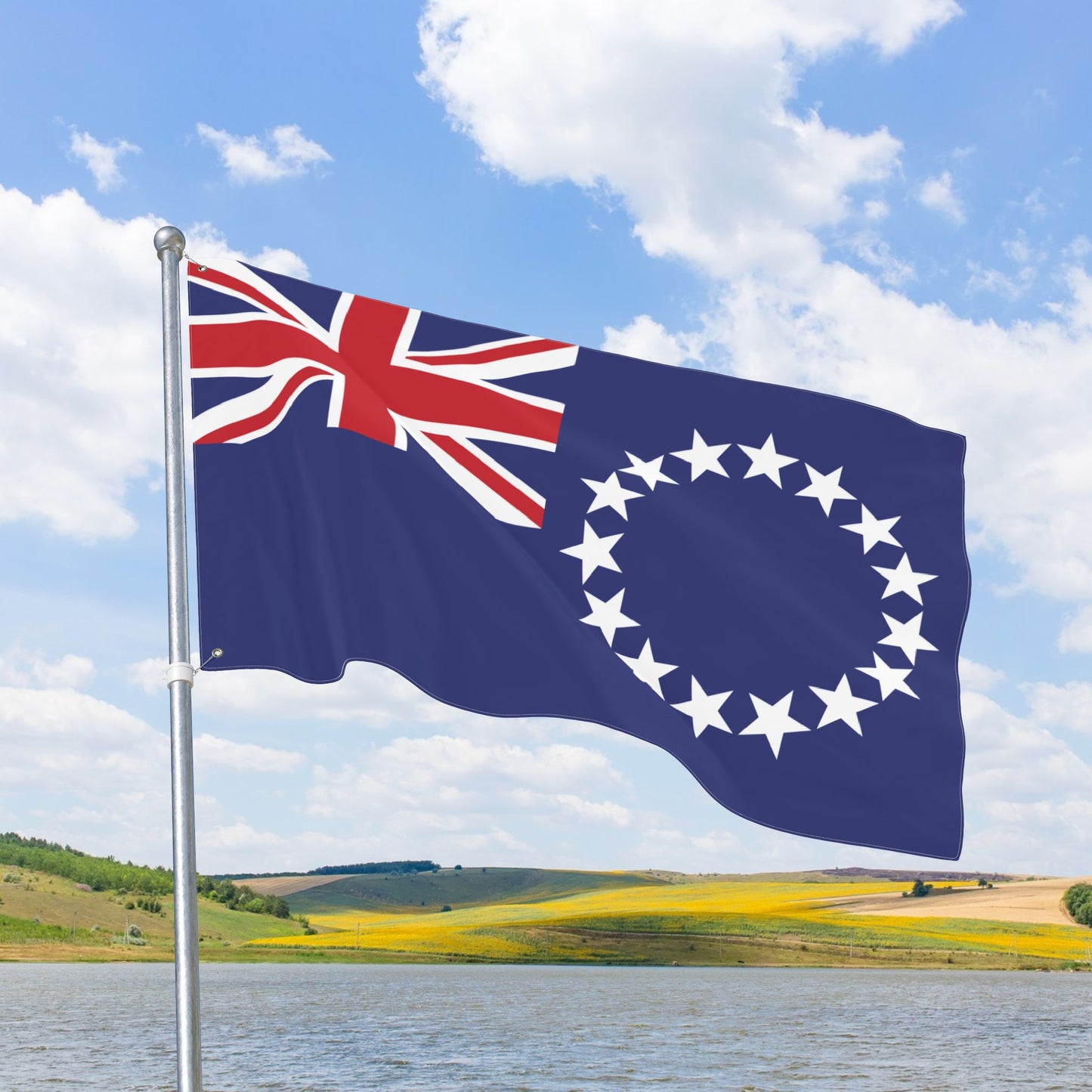 Cook Islands Flag with Grommets