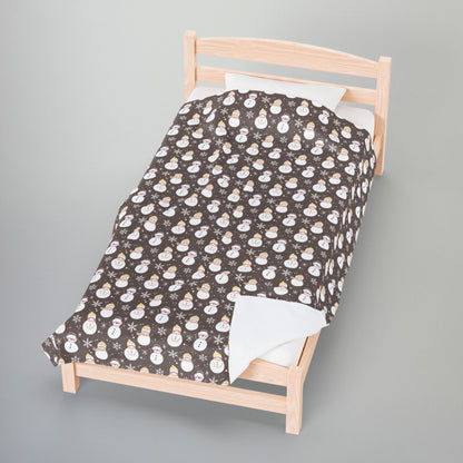 Pangender Pride Snowmen Velveteen Plush Blanket