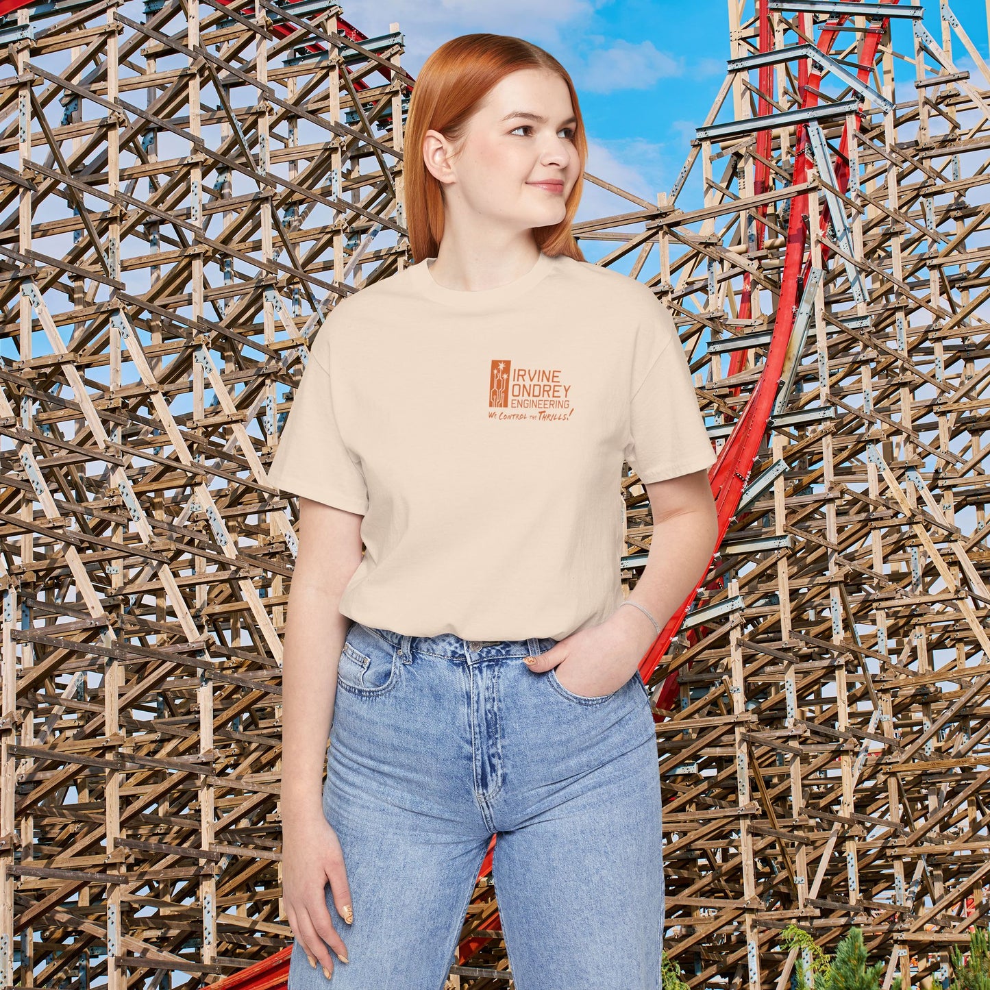 I Just Wanna Hang Out with My Dog & Ride Roller Coasters Tee (BACK graphic) • Irvine Ondrey Engineering