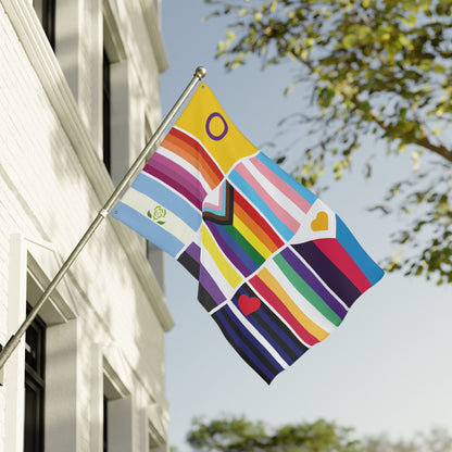 36'' × 60'' 9 Pride Flag Collage with Grommets