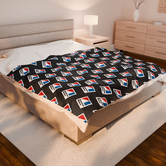 Velveteen Plush AMC Logo Black Blanket