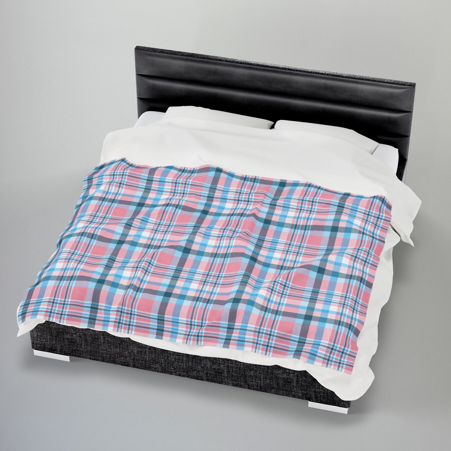 Transgender Pride Plaid Velveteen Plush Blanket