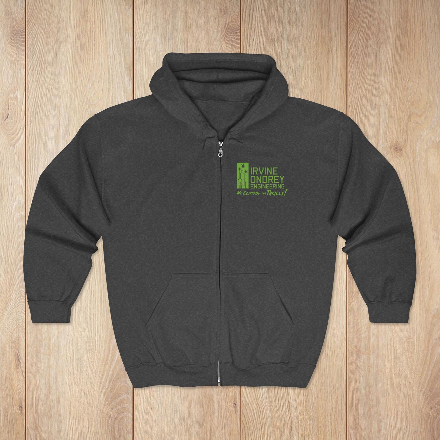 I Just Wanna Ride Dark Rides & Roller Coasters Zip Hoodie • Irvine Ondrey Engineering