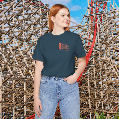 I Just Wanna Play Fascination & Ride Roller Coasters Tee (BACK graphic) • Irvine Ondrey Engineering
