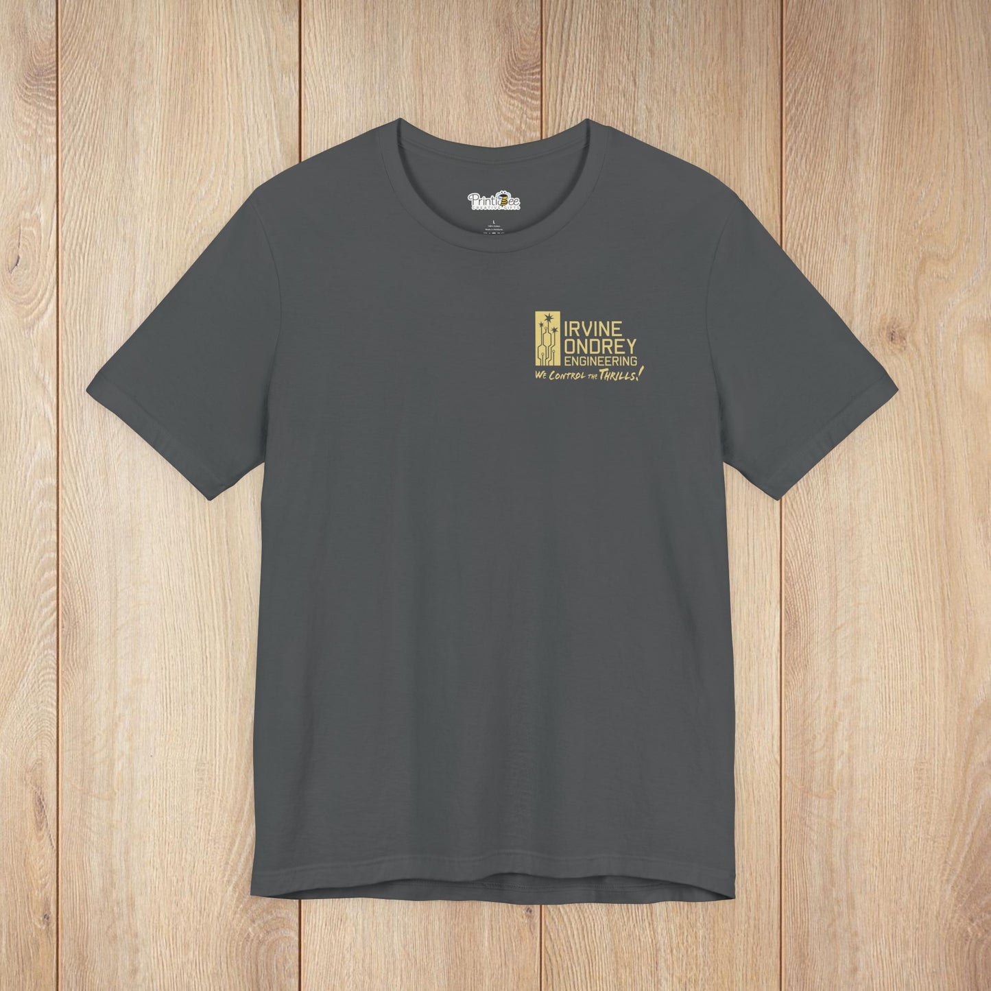 I Just Wanna Hang Out with My Cat & Ride Roller Coasters Tee (BACK graphic) • Irvine Ondrey Engineering