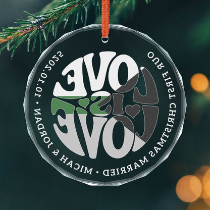 Custom Crystal Love is Love Demiromantic Pride 3" Circle Ornament