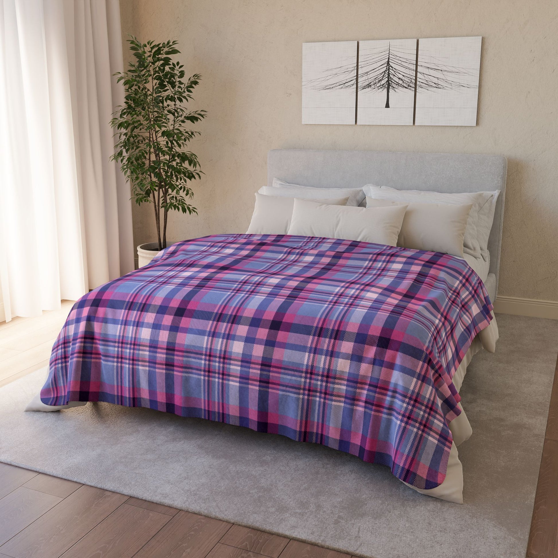 Omnisexual Pride Plaid Fleece Sherpa Blanket