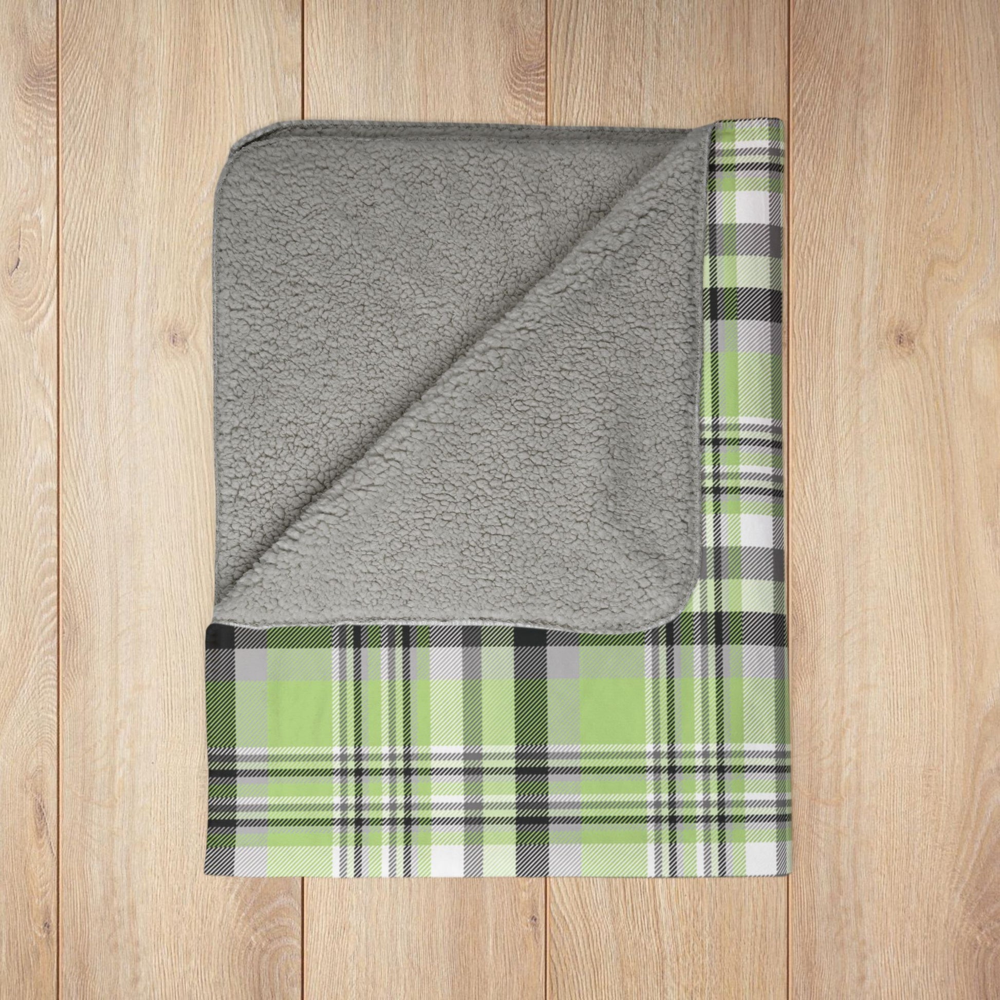 Agender Pride Plaid Fleece Sherpa Blanket