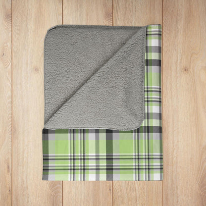 Agender Pride Plaid Fleece Sherpa Blanket