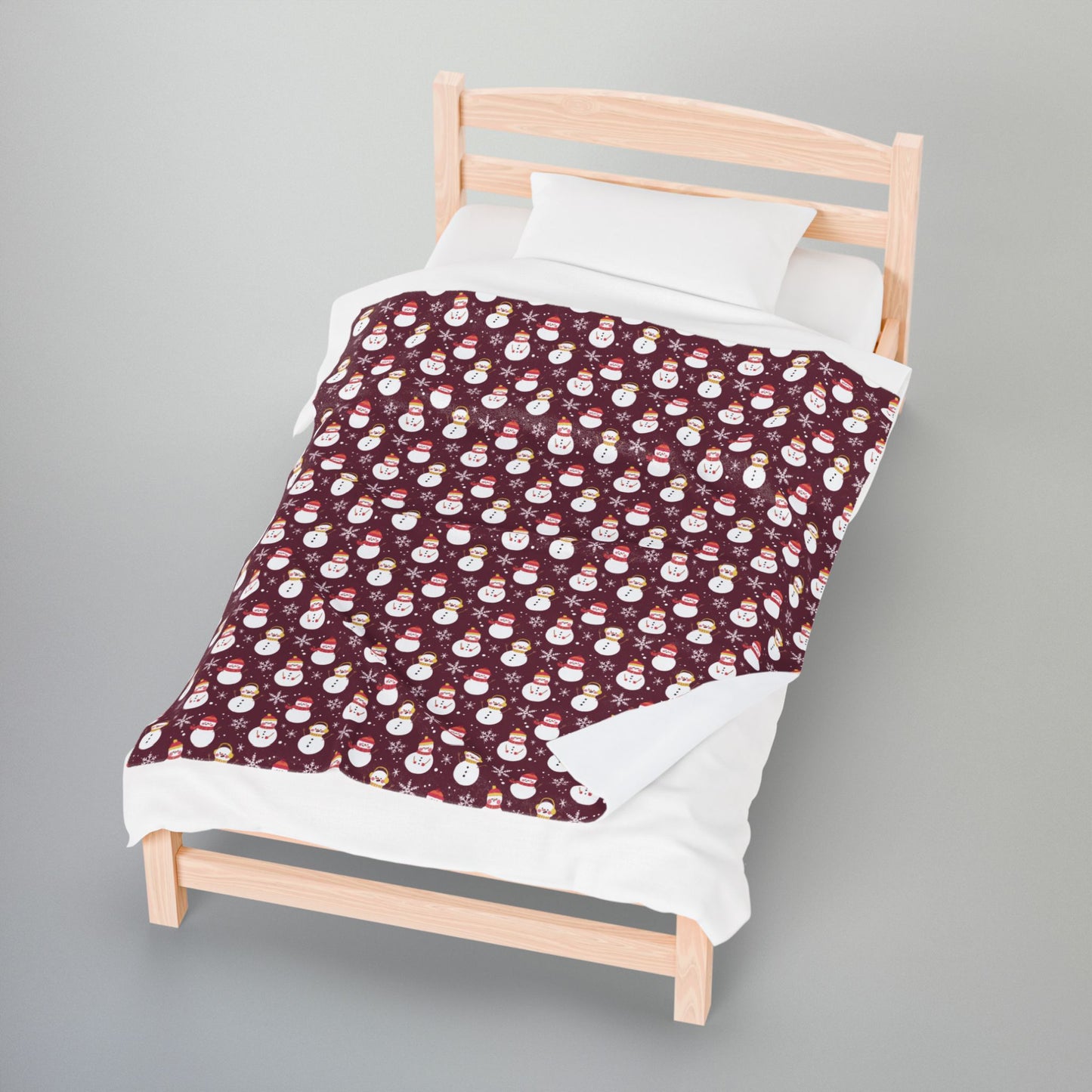 Non-Binary Girl Pride Snowmen Velveteen Plush Blanket