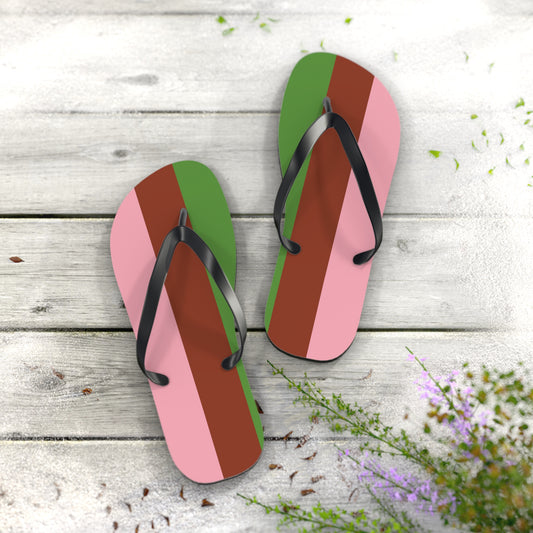 XL Black sole Gynesexual Pride Flip Flops
