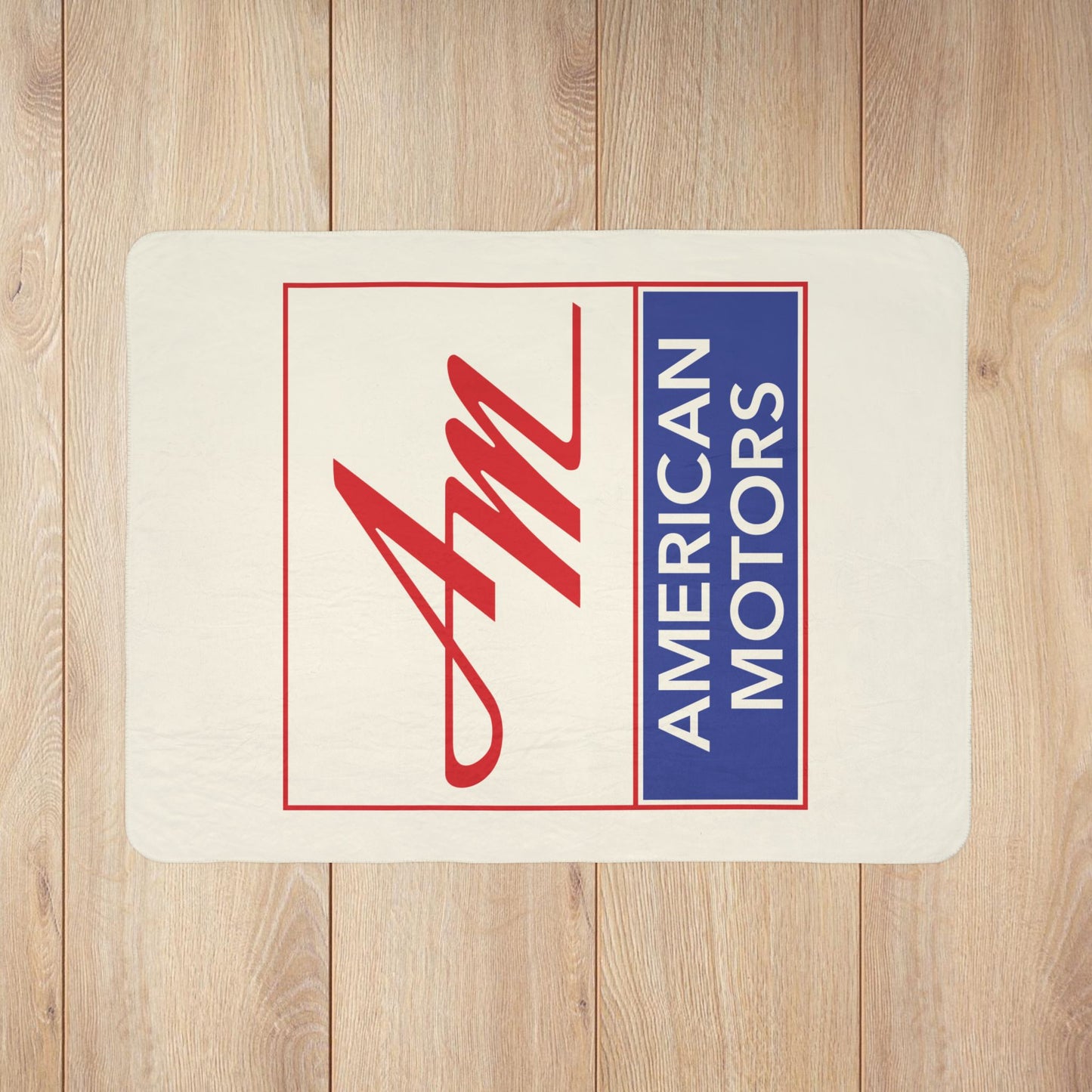 AMC Square Logo Ivory Fleece Sherpa Blanket