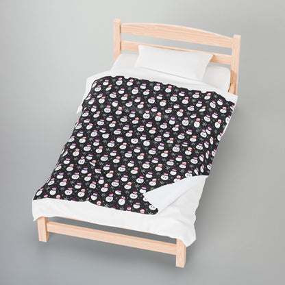 Leather Pride Snowmen Velveteen Plush Blanket