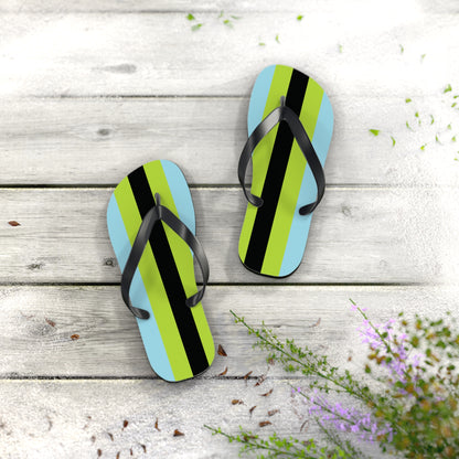 S Black sole Quoigender Pride Flip Flops