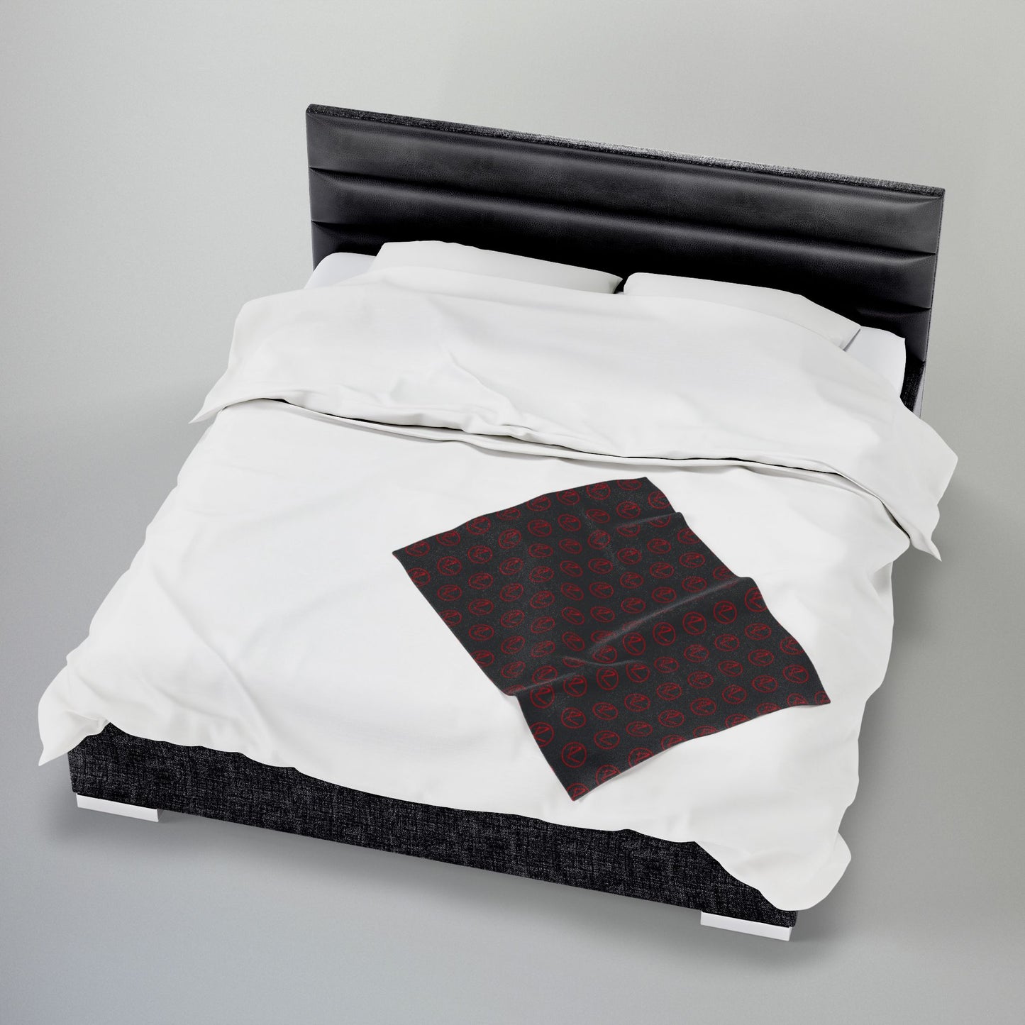 Rambler Red Logo Black Velveteen Plush Blanket