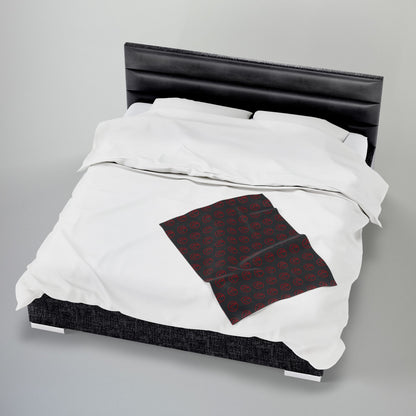 Rambler Red Logo Black Velveteen Plush Blanket