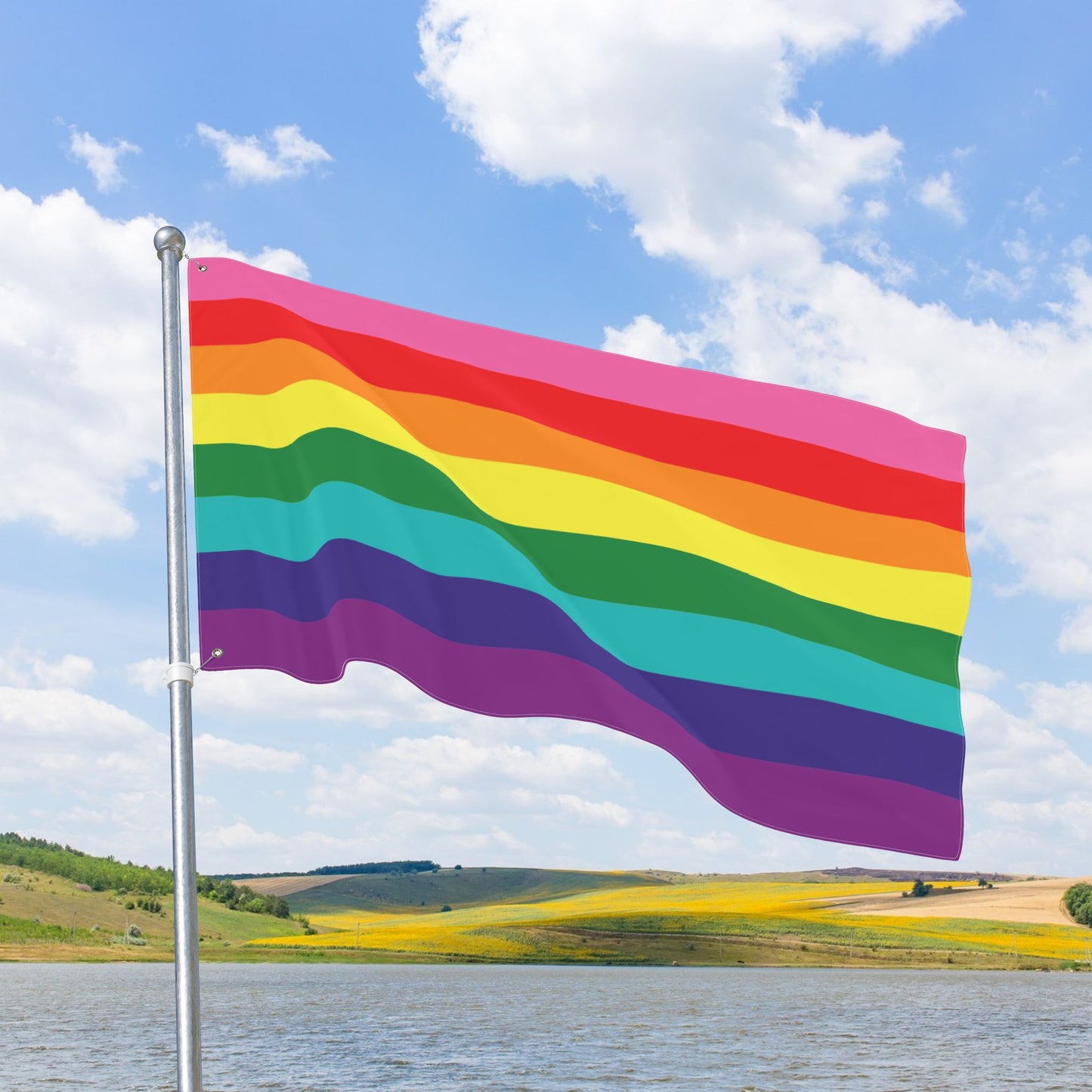 Gilbert Baker Rainbow Pride Flag with Grommets