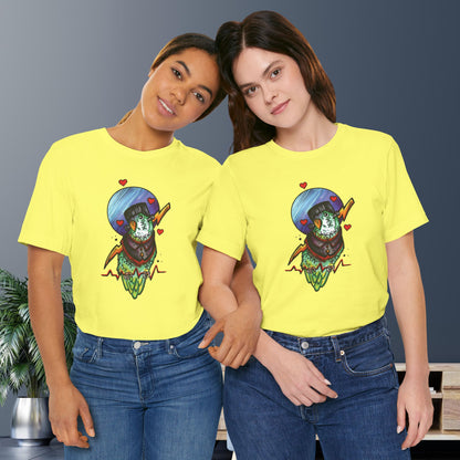 Frankenstein Lovebird, Hand-Drawn & Hand-Colored Tee