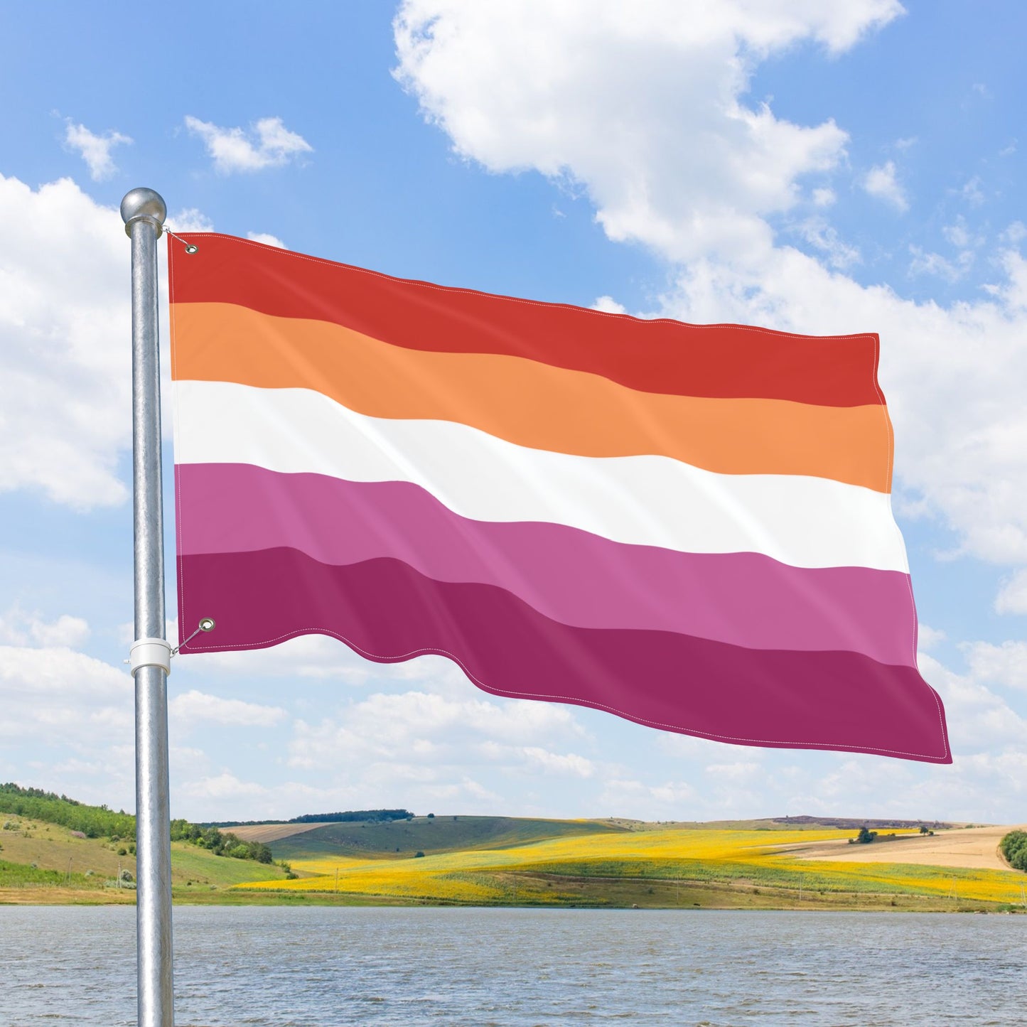 Lesbian Pride Flag with Grommets