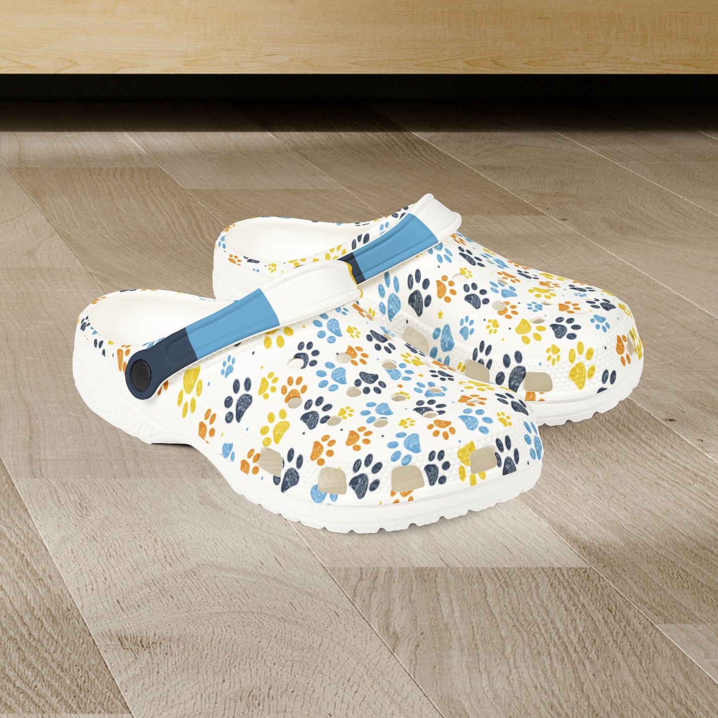 Aromantic Asexual Pride Paw Print Clogs