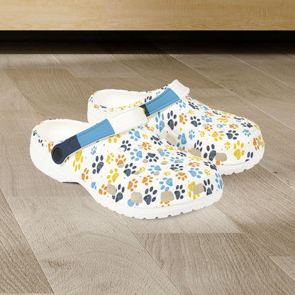 Aromantic Asexual Pride Paw Print Clogs