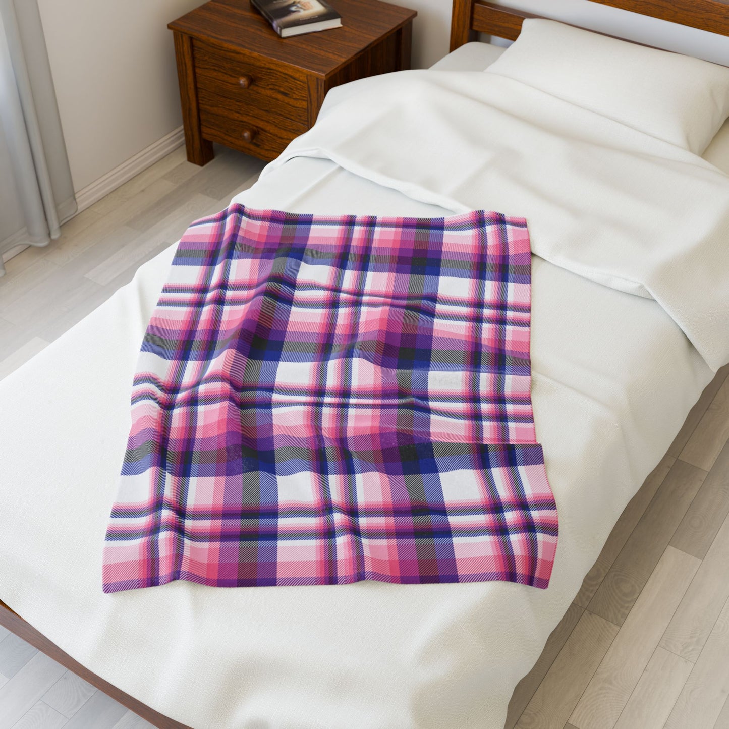Genderfluid Pride Plaid Velveteen Plush Blanket
