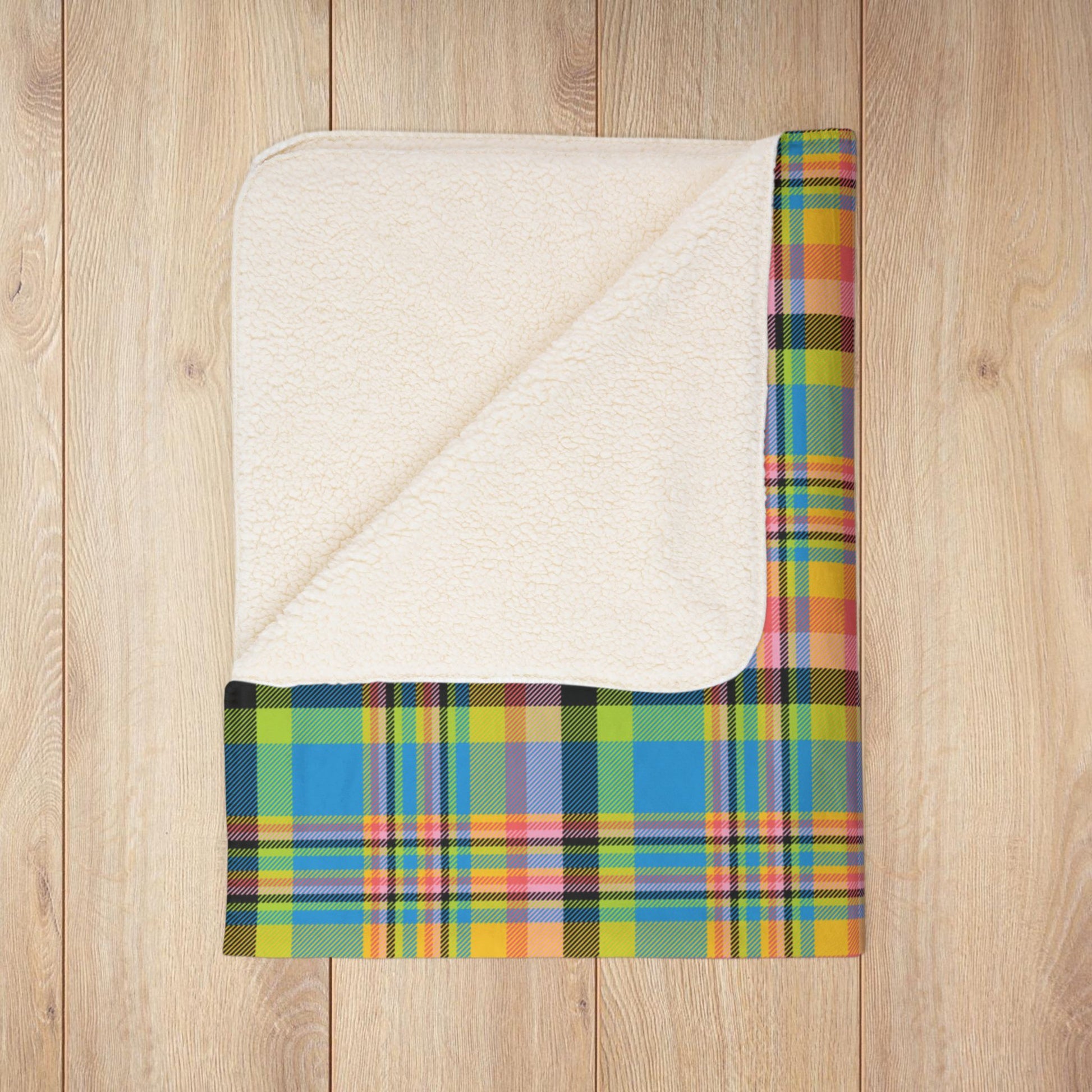 Queer Pride Plaid Fleece Sherpa Blanket
