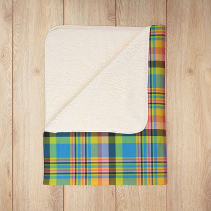 Queer Pride Plaid Fleece Sherpa Blanket