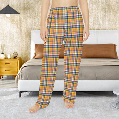 Women’s Orange, Yellow, Blue & Purple Doswell VA Plaid Pajama Pants