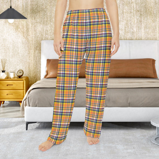 Women’s Orange, Yellow, Blue & Purple Doswell VA Plaid Pajama Pants