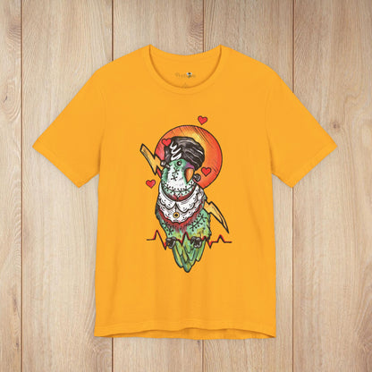 Bride of Frankenstein Lovebird, Hand-Drawn & Hand-Colored Tee
