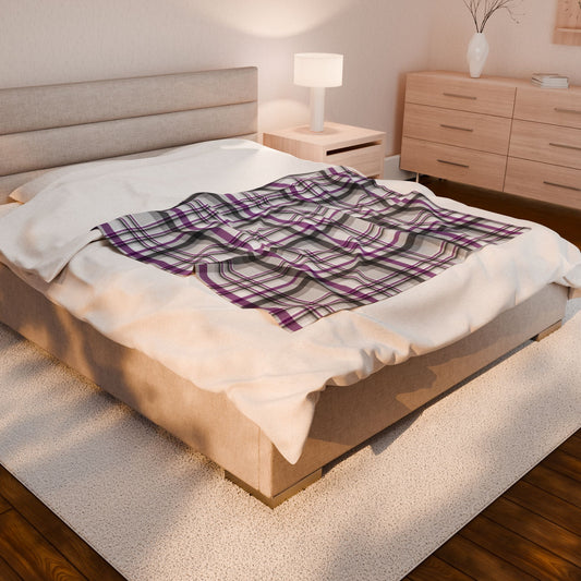 Asexual Pride Plaid Velveteen Plush Blanket