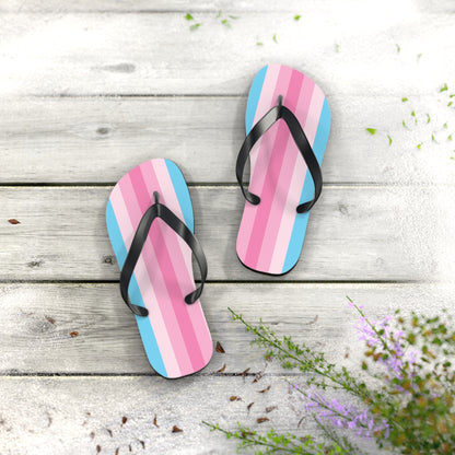 S Black sole Transfeminine Pride Flip Flops