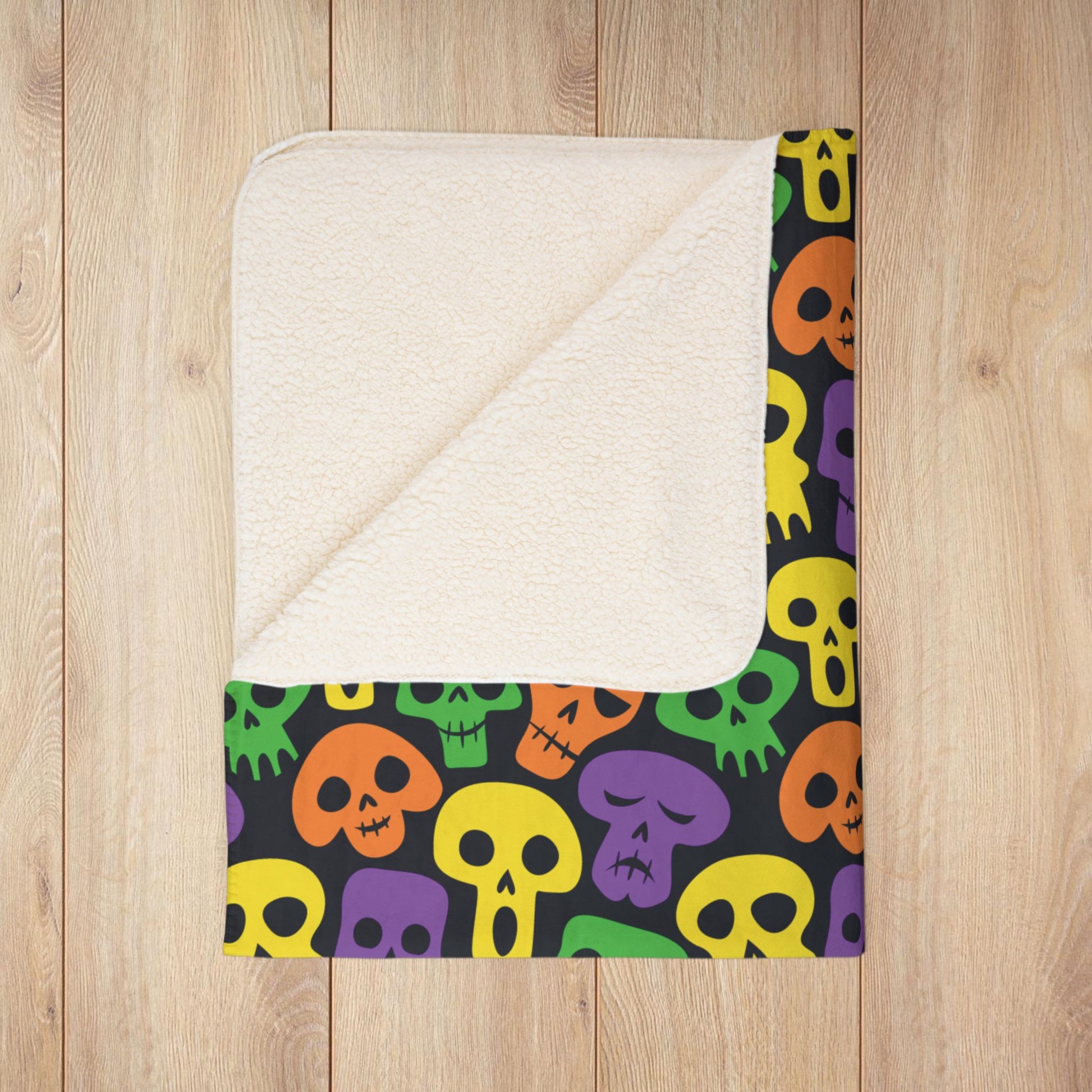 Halloween Skulls Fleece Sherpa Blanket