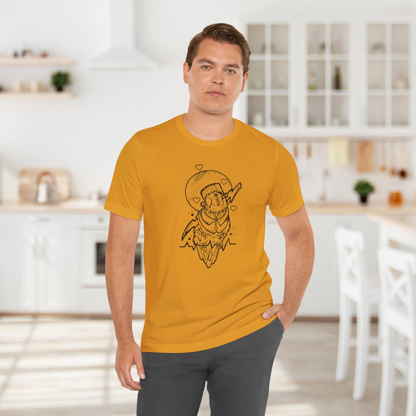 Frankenstein Lovebird, Line Art Tee